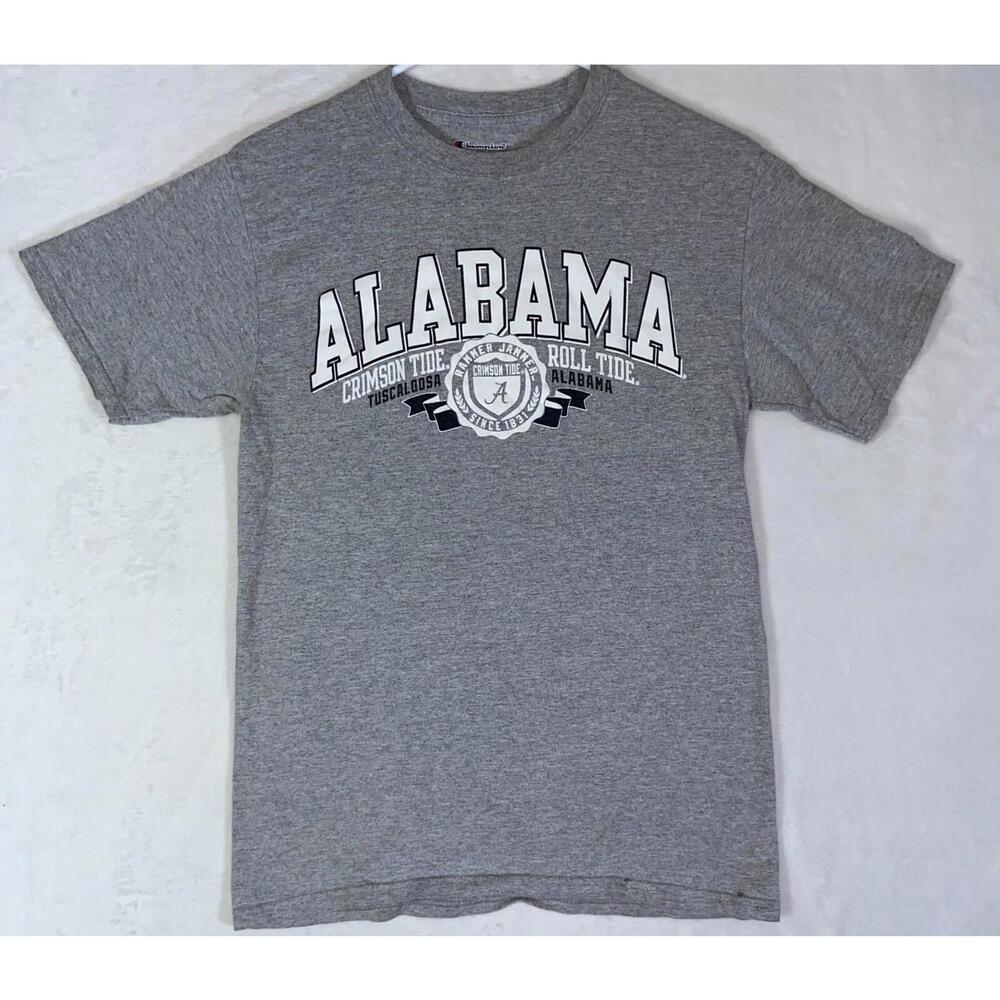 Alabama Crimson Tide Champion Gray T Shirt Size Small 32" chest 25" length